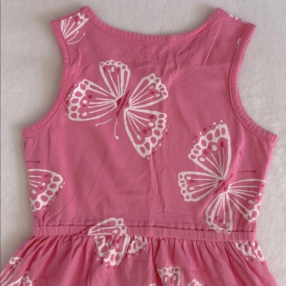 Gymboree | Island Hopper Butterfly Print Sleeveless High Low Cotton Sun Dress 7 - Picture 8 of 10